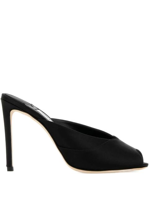 Jimmy Choo Brigitte satin heeled mules - Black - zdjęcie produktu nr 1