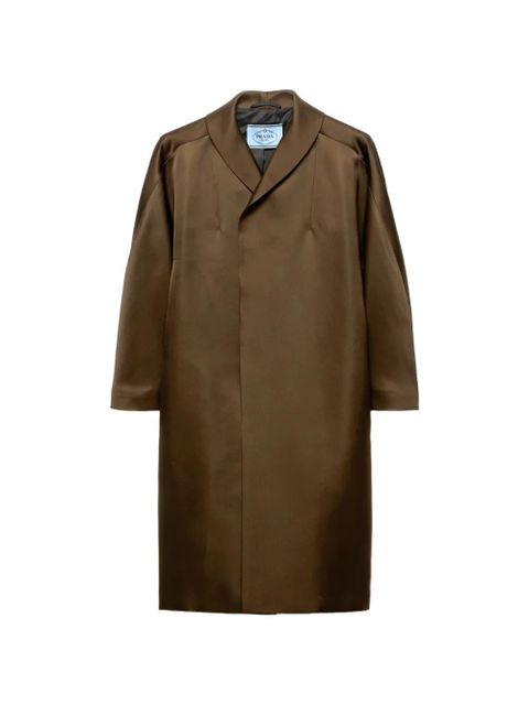 Prada single-breasted double satin coat - Brown - zdjęcie produktu nr 1
