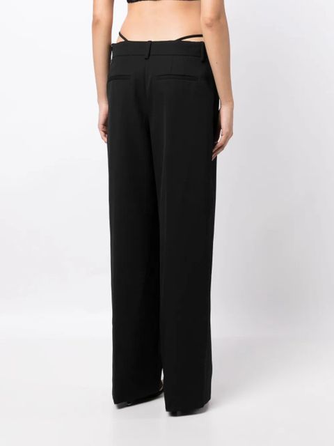 Alexander Wang logo-embellished layered wide-leg trousers - Black - zdjęcie produktu nr 1