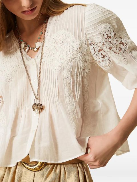 TWINSET lace-detail shirt - White
