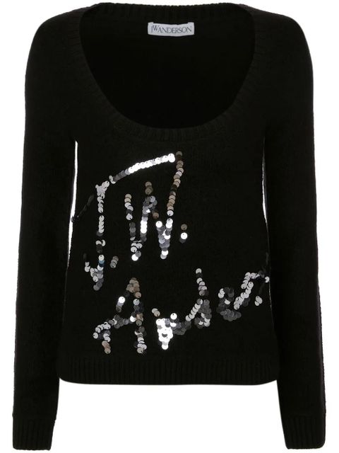 JW Anderson pailette-embellished detail jumper - Black - zdjęcie produktu nr 1