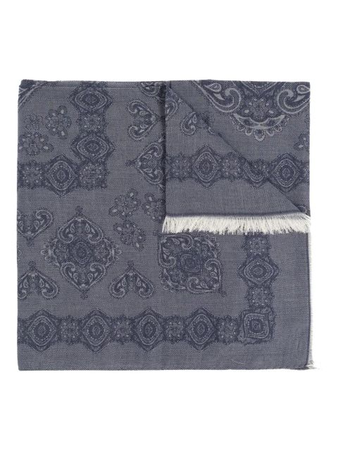 ETRO paisley-print fringed scarf - Blue - zdjęcie produktu nr 1