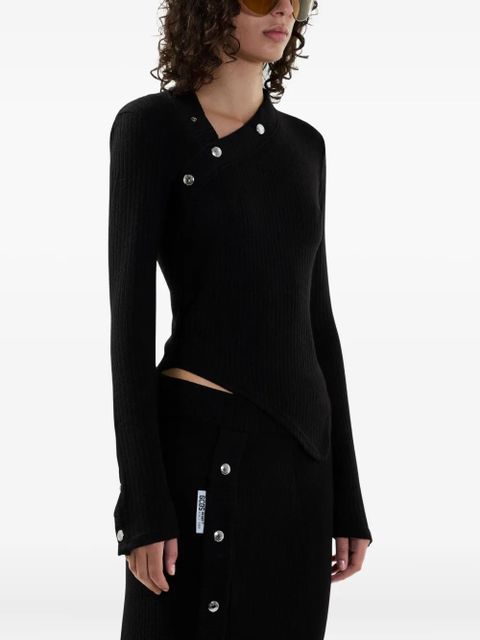 GCDS button-embellishment top - Black