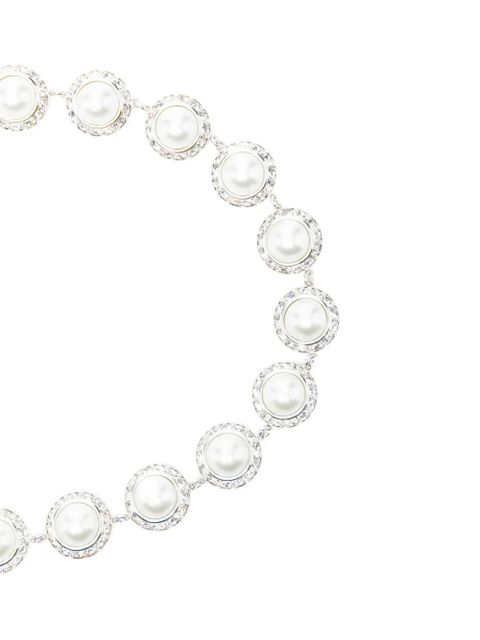 Magda Butrym pearl-crystal chain belt - Silver