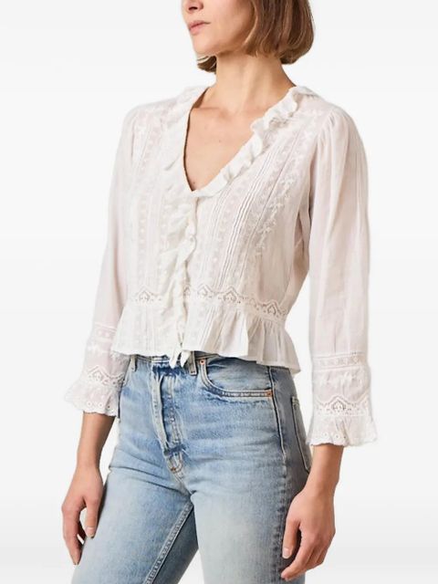DÔEN Eldoris ruffled lace top - White - zdjęcie produktu nr 1