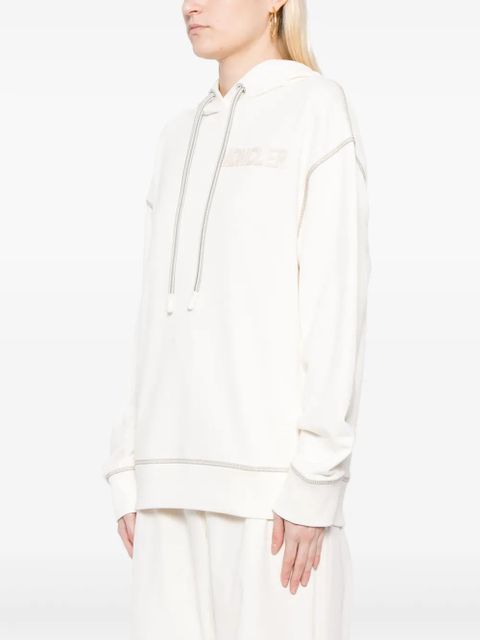 Moncler logo-embroidered hoodie - Neutrals