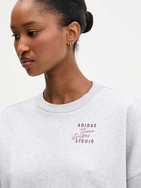 adidas bluza damska kolor szary z nadrukiem KT0875 - zdjęcie produktu nr 2