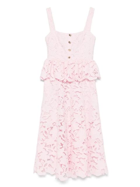 Self-Portrait floral-lace midi dress - Pink - zdjęcie produktu nr 1
