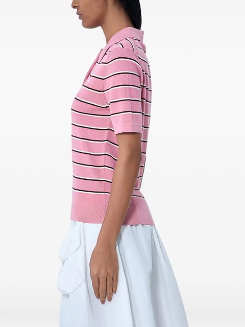 Miu Miu striped logo polo shirt - Pink