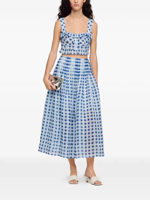 SANDRO check-pattern Gingham long skirt - White - zdjęcie produktu nr 2