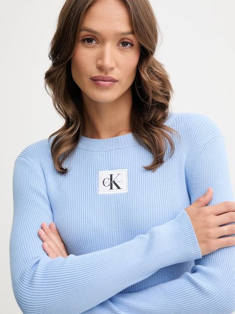 Calvin Klein Jeans sukienka kolor niebieski mini rozkloszowana LV047D307G