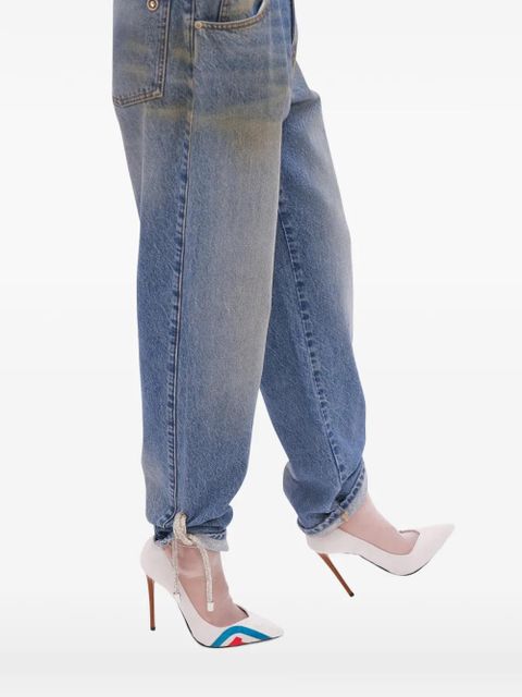 AREA crystal-knot jeans - Blue