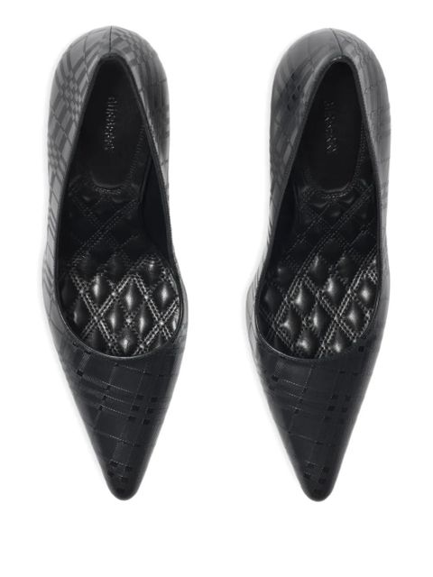Burberry 90mm Dame check embossed pointed pumps - Black