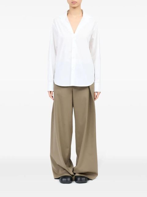 MM6 Maison Margiela V-neck cotton shirt - White - zdjęcie produktu nr 2