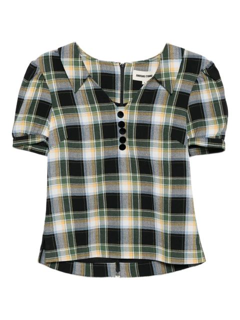 SHUSHU/TONG notched-collar puff-sleeves blouse - Black - zdjęcie produktu nr 1