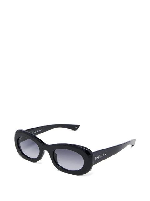 Alexander McQueen oval-frame sunglasses - Black - zdjęcie produktu nr 2