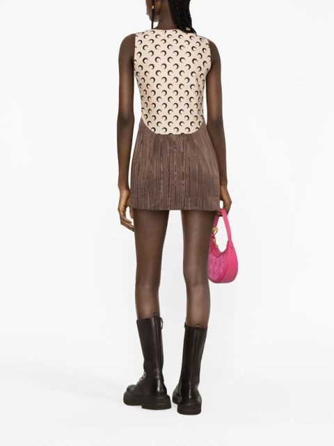 Marine Serre Regenerated moire minidress - Brown - zdjęcie produktu nr 2