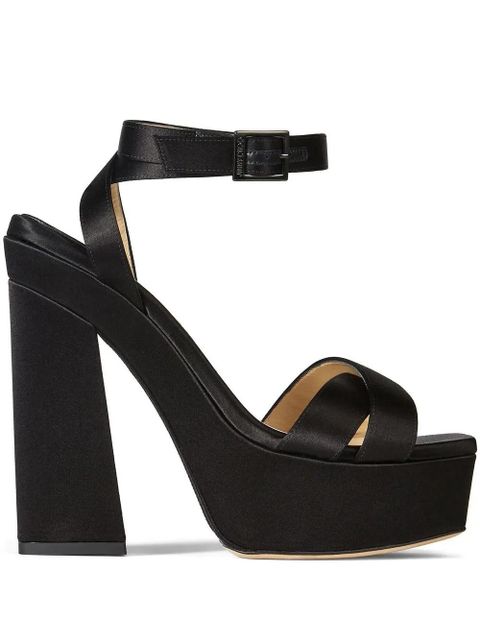 Jimmy Choo 140mm Gaia satin sandals - Black - zdjęcie produktu nr 1