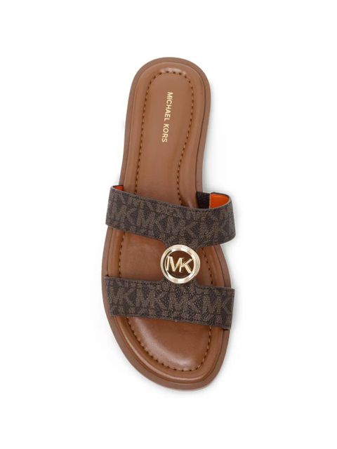 Michael Kors all-over logo buckle sandals - Brown