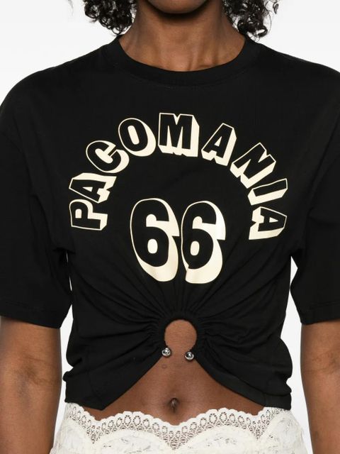 Rabanne ring-detail T-shirt - Black