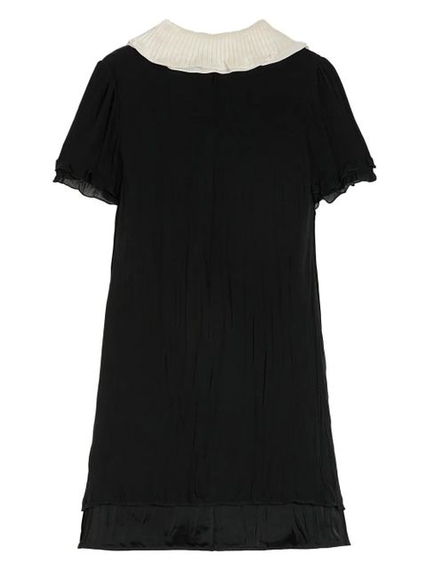 Jil Sander ruffle-trim mini dress - Black