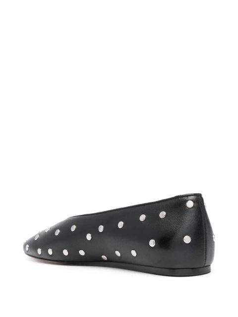 Le Monde Beryl Luna stud-embellished leather ballerina shoes - Black