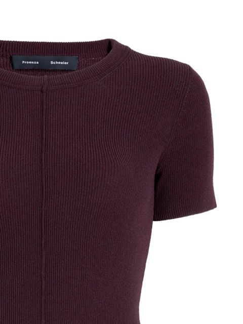 Proenza Schouler Sky ribbed-knit T-shirt - Purple - zdjęcie produktu nr 2