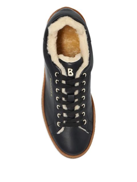 BOGNER Lucerne shearling-lined leather sneakers - Black