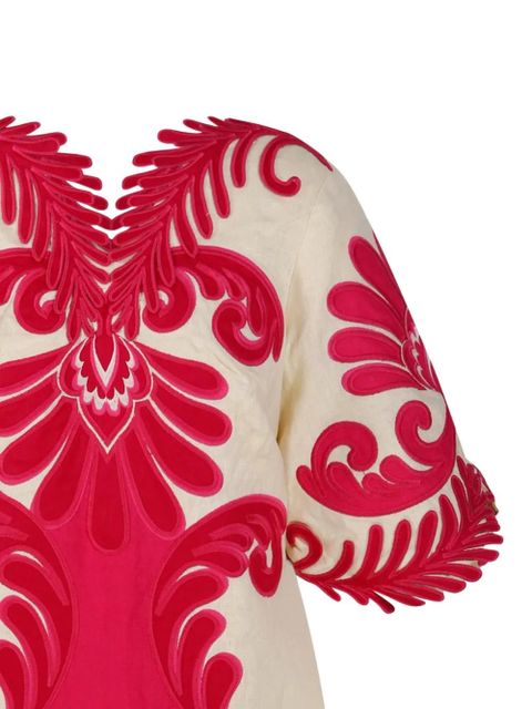 FARM Rio Arabesc-embroidered mini dress - Pink