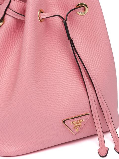 Prada triangle patch bucket bag - Pink