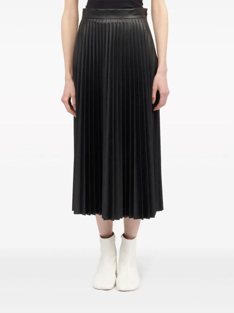 MM6 Maison Margiela pleated faux-leather midi skirt - Black - zdjęcie produktu nr 2