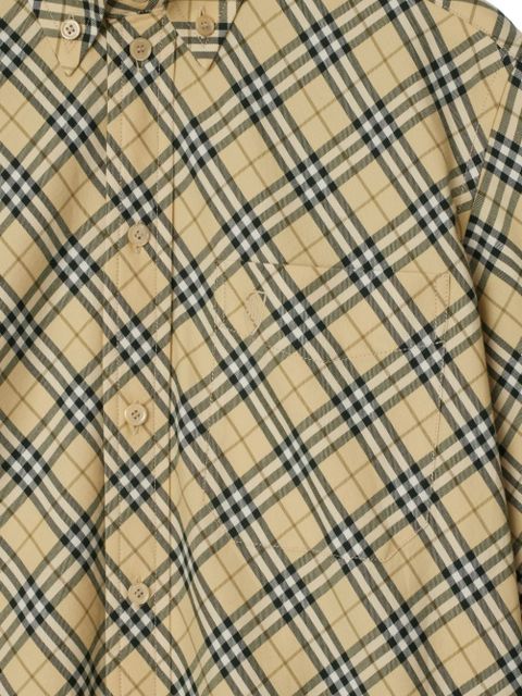 Burberry check-pattern cotton shirt - Neutrals - zdjęcie produktu nr 2