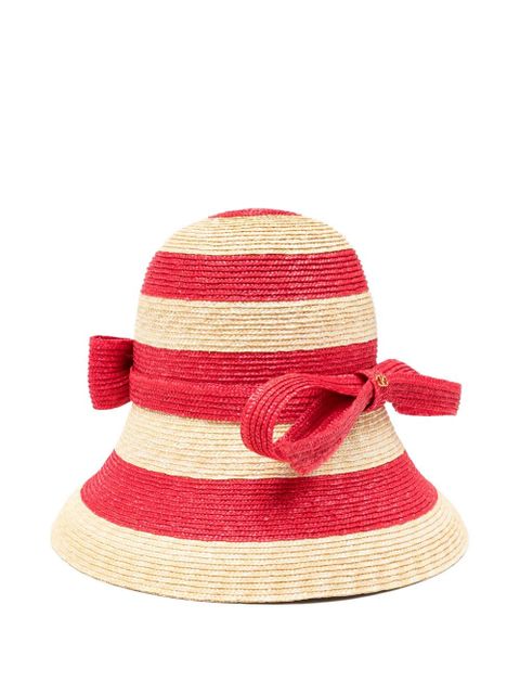 Valentino Garavani striped bow hat - Red - zdjęcie produktu nr 1