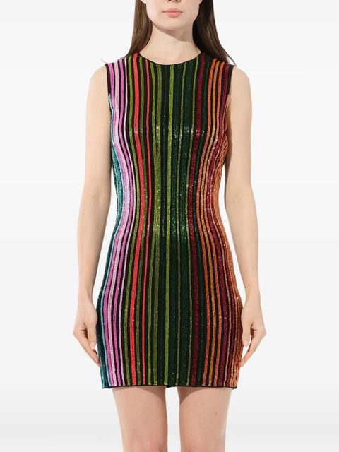 Balmain striped mini dress - Black