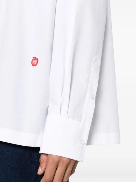 Alexander Wang logo-appliqué cotton shirt - White