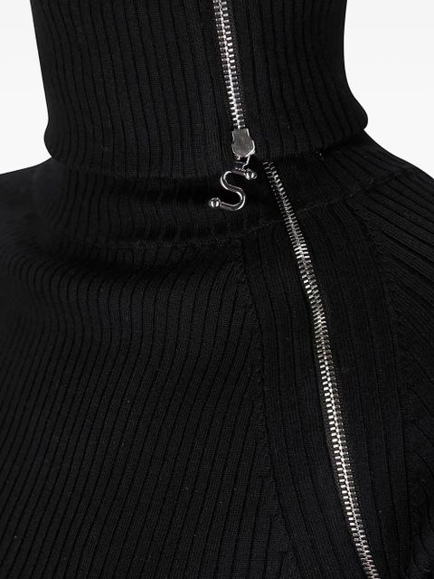 Sportmax ribbed-knit zip-detail sweater - Black