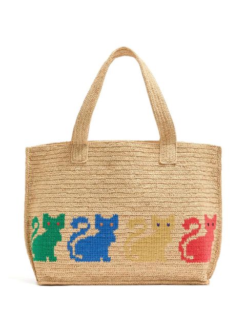 Valentino Garavani large Raffiachat tote bag - Neutrals