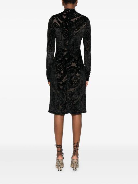 ETRO paisley-pattern velvet dress - Black