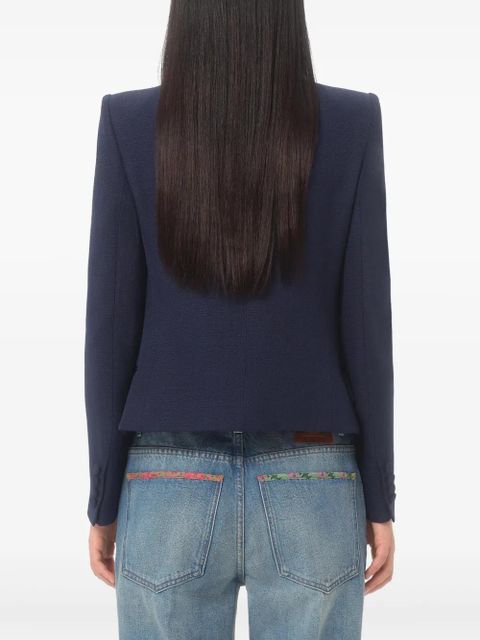 Valentino Garavani bow-detail single-breasted blazer - Blue