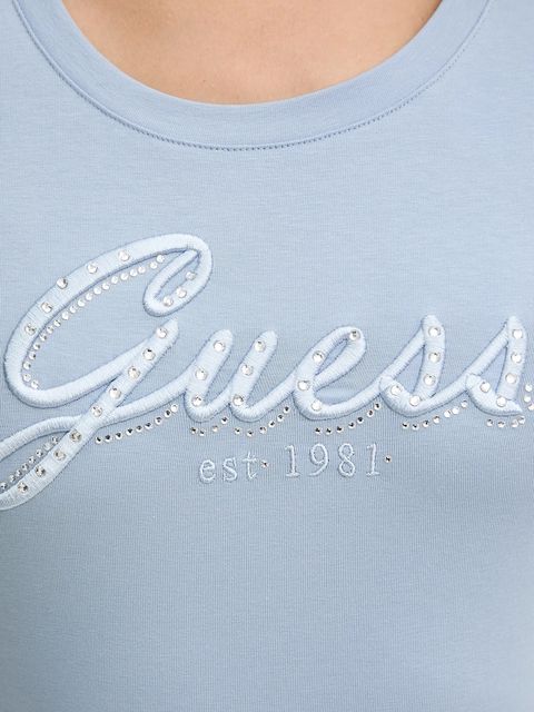 Guess t-shirt damski kolor niebieski W5YI46 J1314