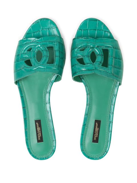 Dolce & Gabbana DG Millennials leather sandals - Green