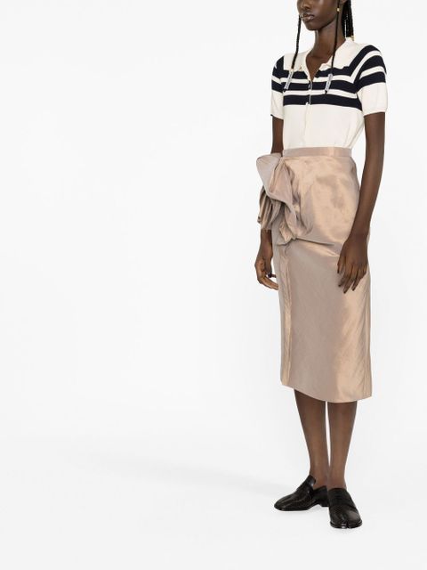 Maison Margiela moiré-effect ruffled midi skirt - Neutrals