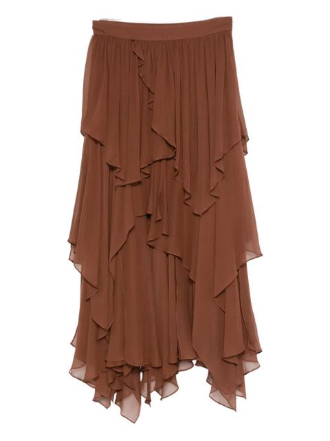 ZIMMERMANN ruffle-details midi skirt - Brown