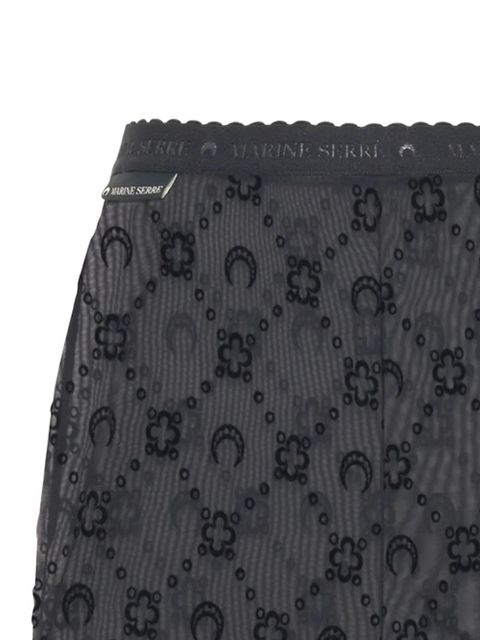 Marine Serre flock-print mesh shorts - Black - zdjęcie produktu nr 2