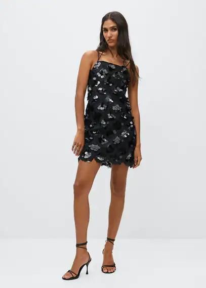 Sukienka z cekinami dekolt halter