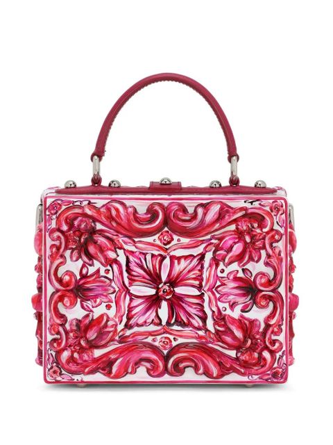 Dolce & Gabbana Dolce Box Majolica-print shoulder bag - Pink
