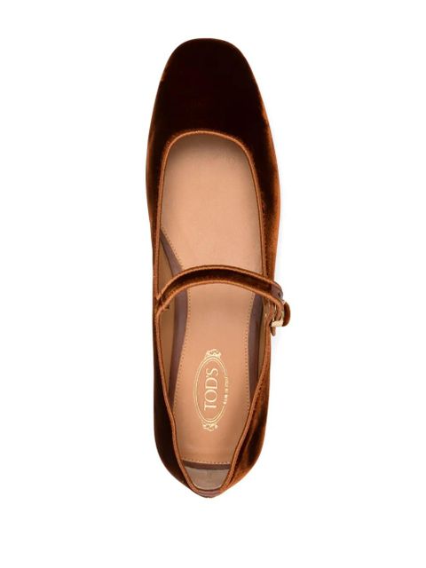 Tod's velour ballerina shoes - Brown