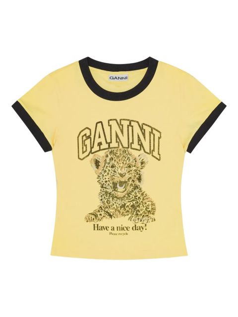 GANNI Leopard T-shirt - Yellow - zdjęcie produktu nr 1