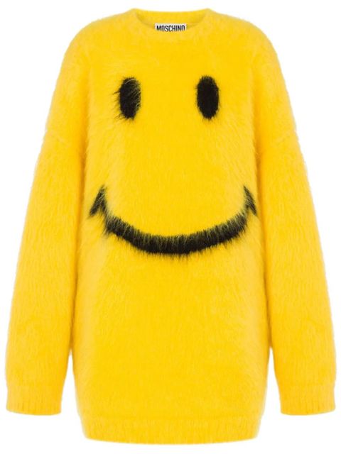 Moschino intarsia-knit virgin wool-mohair blend dress - Yellow - zdjęcie produktu nr 1