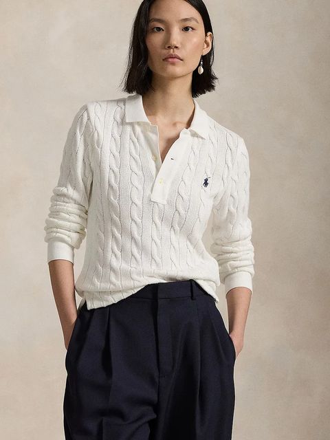 Polo Ralph Lauren sweter bawełniany damskie kolor biały lekki 211959100 - zdjęcie produktu nr 1